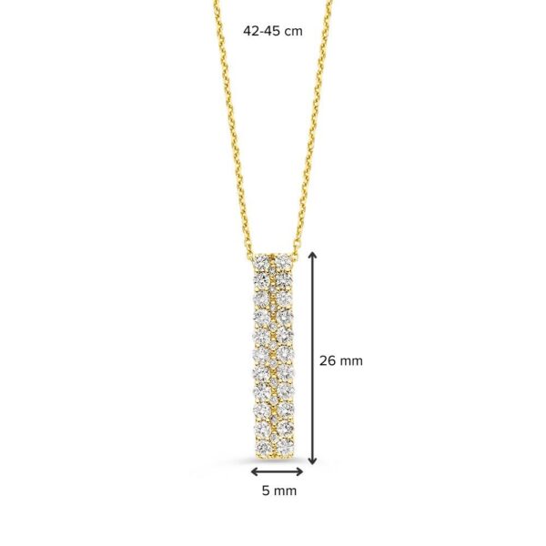 Collier geelgoud briljant 0,95 crt. - Afbeelding 2