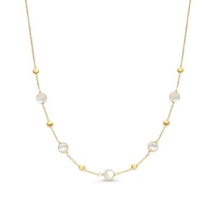 Collier geelgoud parelmoer