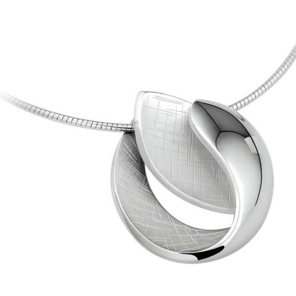 collier gescratcht 42 + 3 cm zilver gerhodineerd