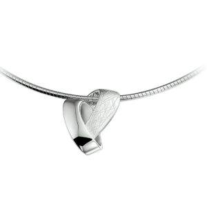 collier gescratcht 42 + 3 cm zilver gerhodineerd