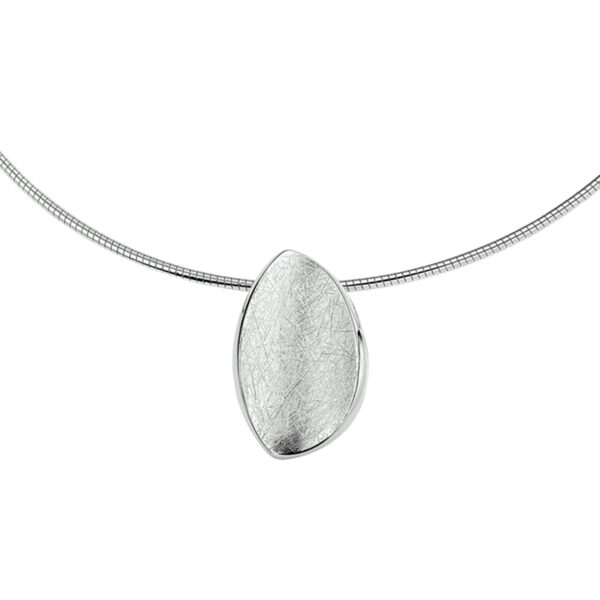 collier gescratcht 42 + 3 cm zilver gerhodineerd