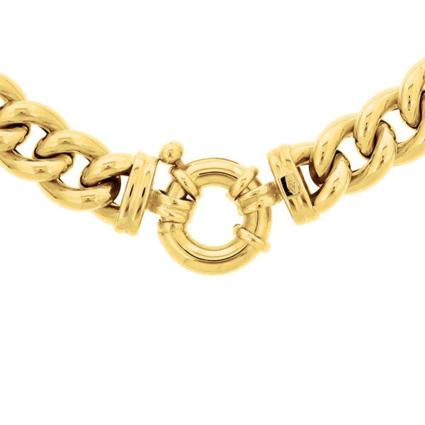 collier gourmette 10,5 mm 47 cm met groot springslot 14K geelgoud - Afbeelding 2