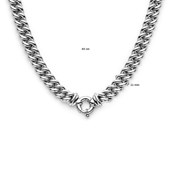 collier gourmette 10,6 mm  43 cm met groot springslot zilver gerhodineerd - Afbeelding 4