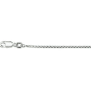 collier gourmette 1,4 mm 38 cm zilver gerhodineerd