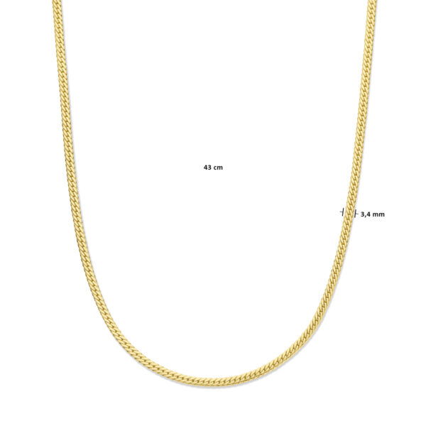 collier gourmette 3,4 mm 43 cm 14K geelgoud - Afbeelding 4