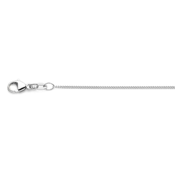 collier gourmette 4-zijdes geslepen 1,0 mm 41 - 43 - 45 cm 18K witgoud