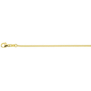 collier gourmette 4-zijdes geslepen 1,4 mm 41 + 4 cm 3 micron zilver verguld (geel)