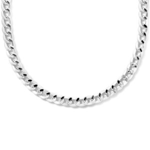 collier gourmette 4-zijdes geslepen 6,0 mm 42 cm met groot springslot zilver gerhodineerd