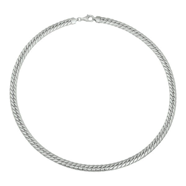 collier gourmette 4-zijdes geslepen 6,0 mm 45 cm zilver gerhodineerd - Afbeelding 3