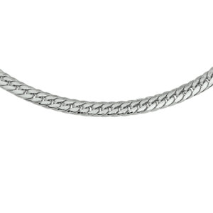 collier gourmette 4-zijdes geslepen 6,0 mm 45 cm zilver gerhodineerd