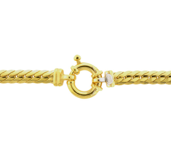 collier gourmette 4,4 mm 45 cm met groot springslot Silgold (geel met zilverkern) - Afbeelding 3