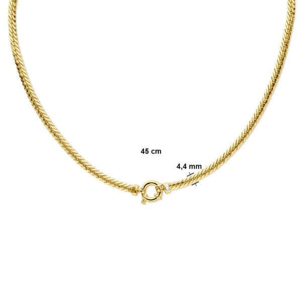 collier gourmette 4,4 mm 45 cm met groot springslot Silgold (geel met zilverkern) - Afbeelding 4