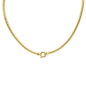 collier gourmette 4,4 mm 45 cm met groot springslot Silgold (geel met zilverkern)