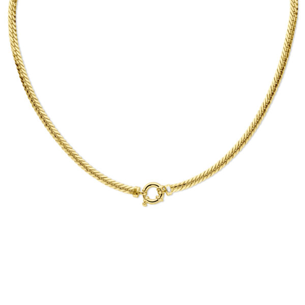 collier gourmette 4,4 mm 45 cm met groot springslot Silgold (geel met zilverkern)