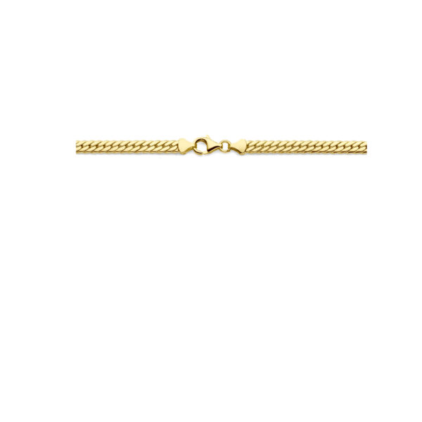 collier gourmette 4,5 mm 45 cm 14K geelgoud - Afbeelding 3