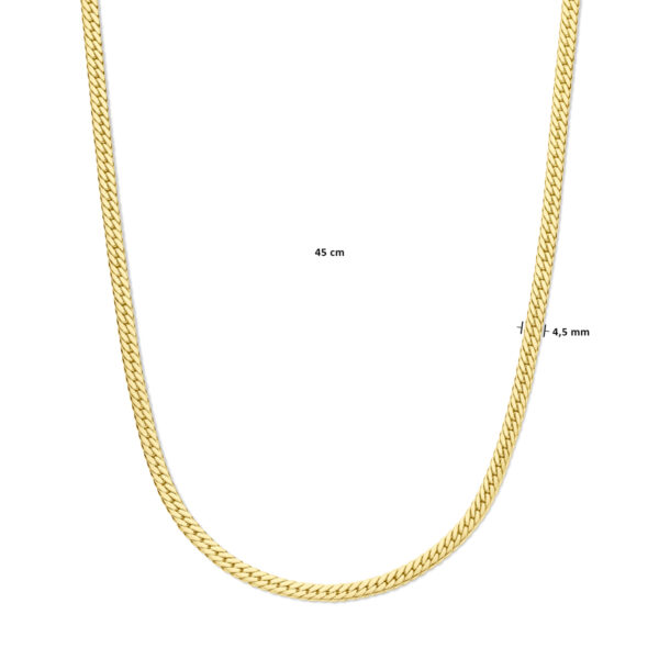 collier gourmette 4,5 mm 45 cm 14K geelgoud - Afbeelding 4