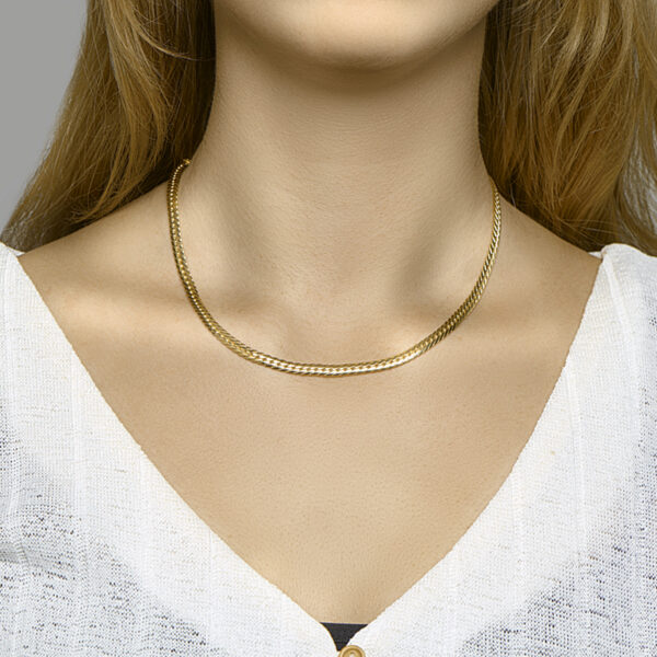 collier gourmette 4,7 mm 45 cm Silgold (geel met zilverkern) - Afbeelding 2