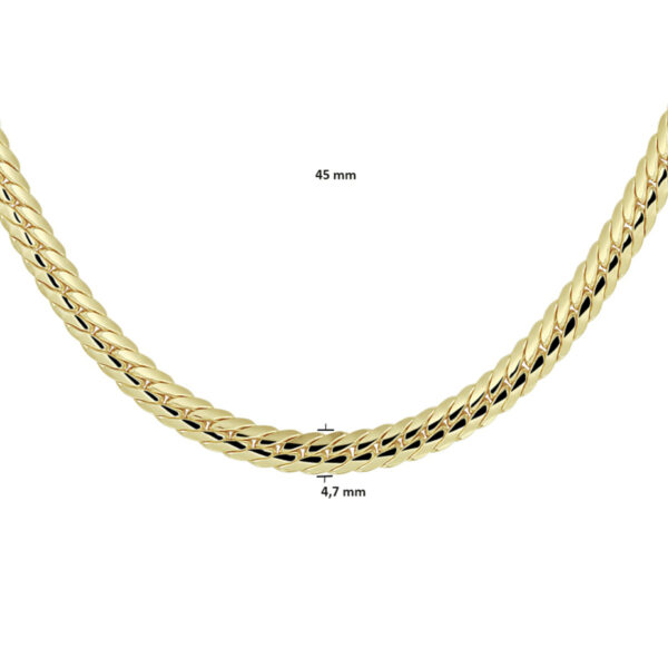collier gourmette 4,7 mm 45 cm Silgold (geel met zilverkern) - Afbeelding 4