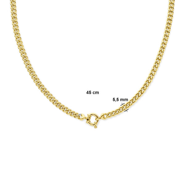 collier gourmette 5,5 mm 45 cm met groot springslot Silgold (geel met zilverkern) - Afbeelding 3