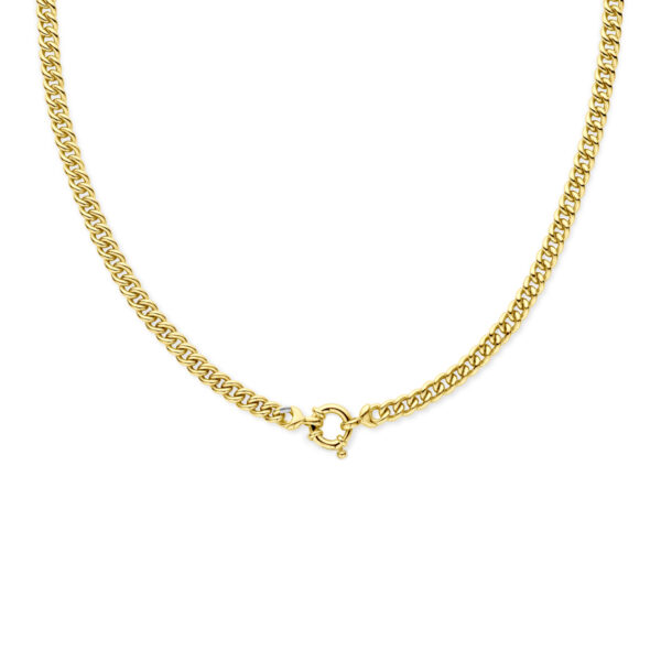 collier gourmette 5,5 mm 45 cm met groot springslot Silgold (geel met zilverkern)