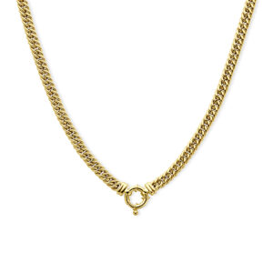 collier gourmette 5,8 mm 45 cm met groot springslot 14K geelgoud