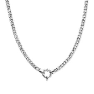 collier gourmette 5,8 mm 45 cm met groot springslot zilver gerhodineerd