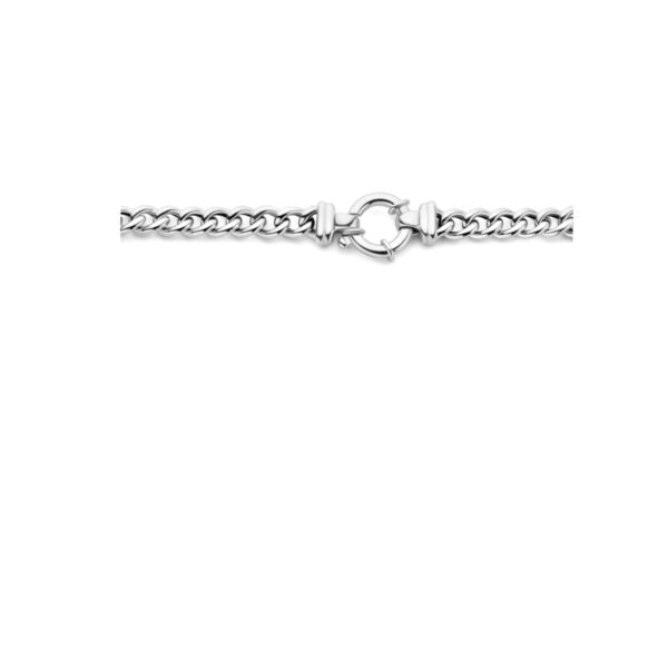 collier gourmette 7,0 mm 45 cm met groot springslot zilver gerhodineerd - Afbeelding 3