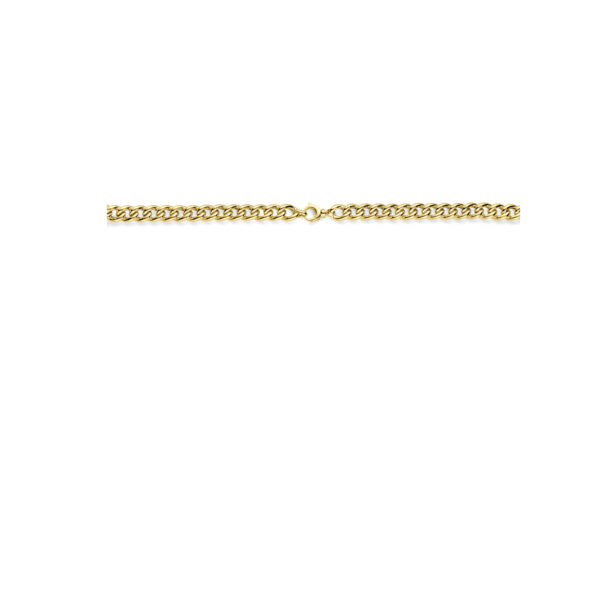 collier gourmette diamant 0.12ct h si 8,5 mm 45 cm 14K bicolor goud geel/wit - Afbeelding 3