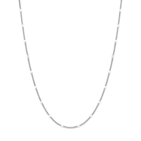 collier gourmette met tussenstuk 3,0 mm 37 + 5 cm zilver gerhodineerd