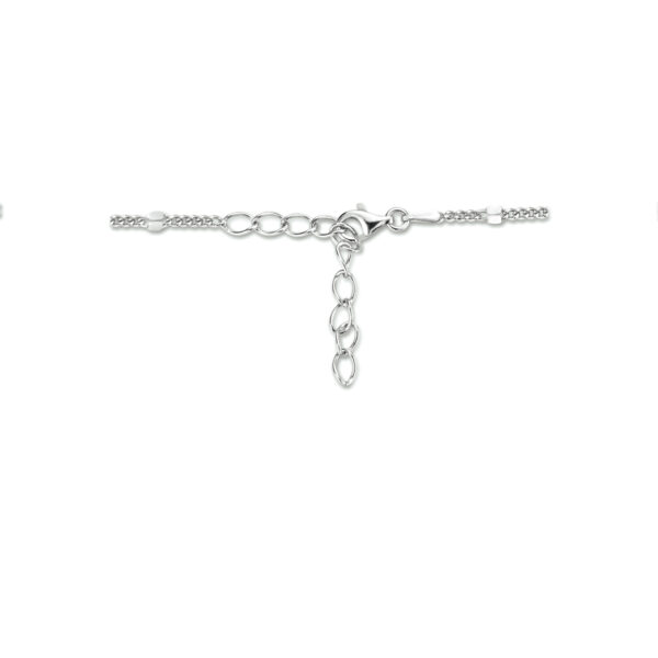 collier gourmette met tussenstuk 3,0 mm 40 + 4 cm zilver gerhodineerd - Afbeelding 3