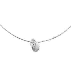 collier hanger gescratcht poli/mat 45 cm zilver gerhodineerd