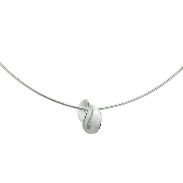 collier hanger gescratcht poli/mat 45 cm zilver gerhodineerd