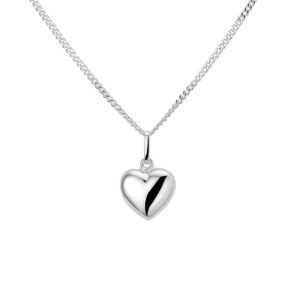 collier hanger hart 36 + 4 cm zilver wit