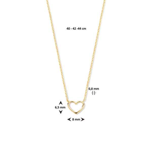 collier hart 0,8 mm 40 - 42 - 44 cm 14K geelgoud - Afbeelding 5