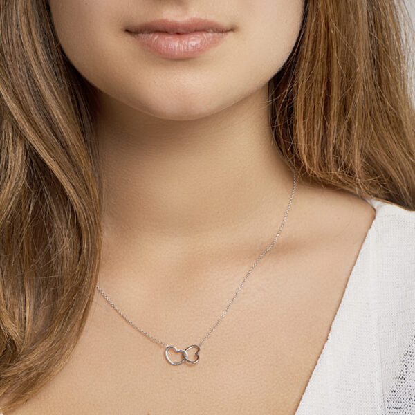 collier hart 1,2 mm 40 + 5 cm zilver gerhodineerd - Afbeelding 2