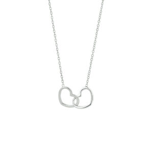 collier hart 1,2 mm 40 + 5 cm zilver gerhodineerd