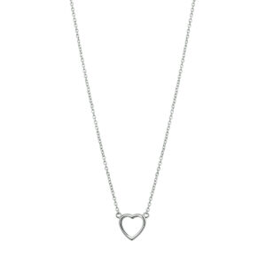 collier hart 1,3 mm 41 + 4 cm zilver gerhodineerd