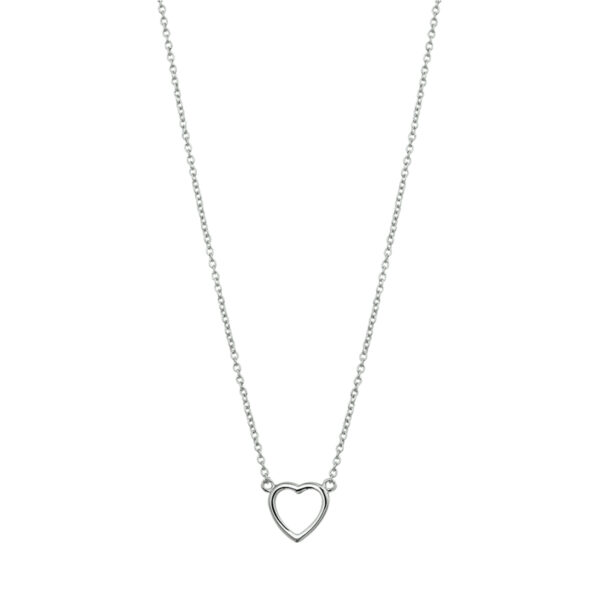 collier hart 1,3 mm 41 + 4 cm zilver gerhodineerd