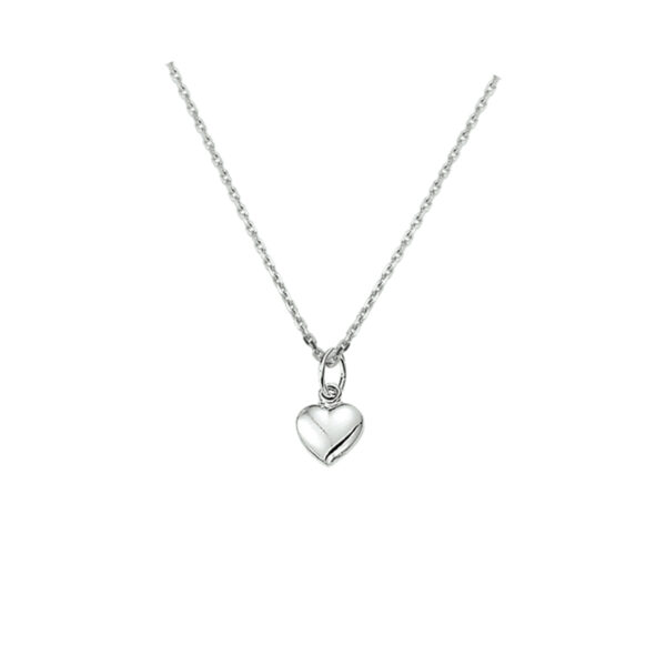 collier hart 1,3 mm 41 + 4 cm zilver gerhodineerd