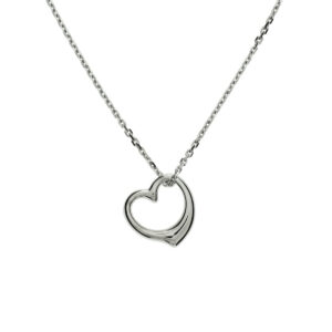 collier hart 1,3 mm 41 + 4 cm zilver gerhodineerd