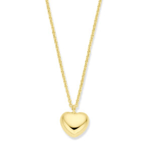 collier hart 1,5 mm 40 + 5 cm 3 micron zilver verguld (geel)