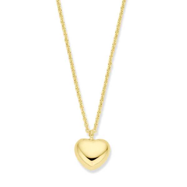 collier hart 1,5 mm 40 + 5 cm 3 micron zilver verguld (geel)