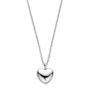 collier hart 1,5 mm 40 + 5 cm zilver gerhodineerd