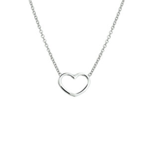collier hart 1,5 mm 41 + 5 cm zilver gerhodineerd