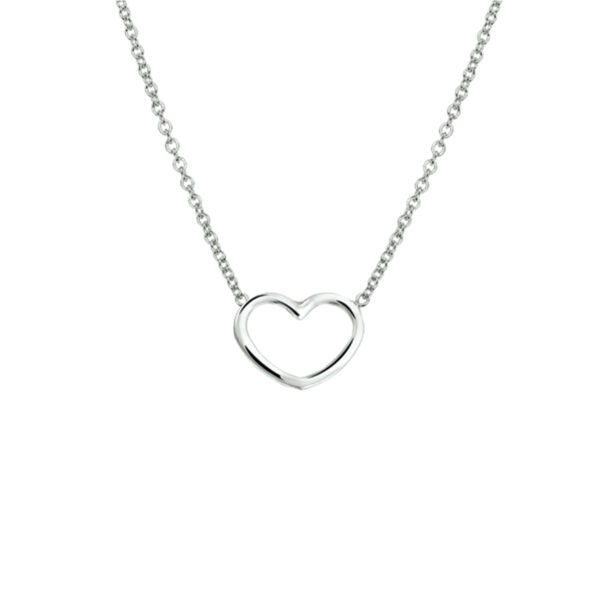 collier hart 1,5 mm 41 + 5 cm zilver gerhodineerd