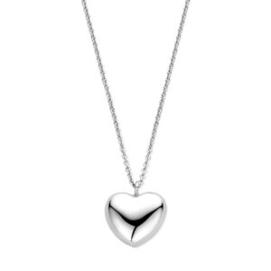 collier hart 1,5 mm 42 + 5 cm zilver gerhodineerd