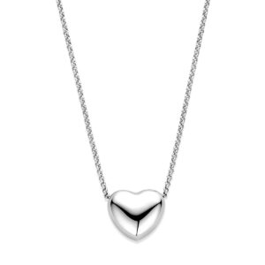 collier hart 1,5 mm 42 + 5 cm zilver gerhodineerd
