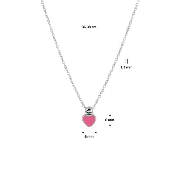 collier hart 36 - 38 cm zilver gerhodineerd - Afbeelding 2