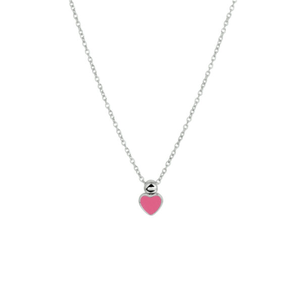 collier hart 36 - 38 cm zilver gerhodineerd