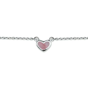 collier hart 36 - 38 cm zilver wit